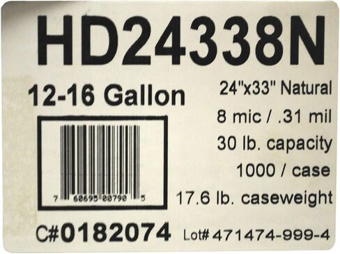 أداء AEP PH243308N شفاف 24 ميكروفون 12-16 جالون. بطانات العلب - 1000 / CS in Kuwait