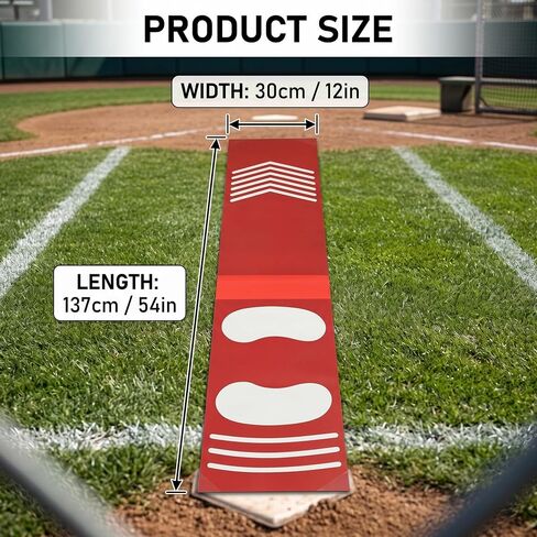 Trainer Mat Baseball, Pitching & Throwing Training Mat for Stride & Stance Practice, Wear Resistant Non-Slip, Portable Indoor/Outdoor Auxiliary Tool for Youth Beginners & Softball Pitchers in Saudi Arabia