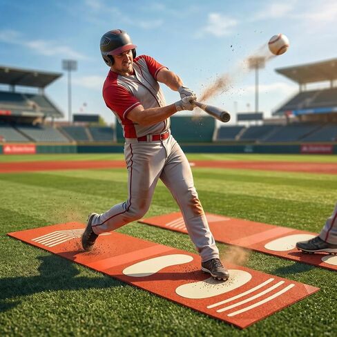 Trainer Mat Baseball, Pitching & Throwing Training Mat for Stride & Stance Practice, Wear Resistant Non-Slip, Portable Indoor/Outdoor Auxiliary Tool for Youth Beginners & Softball Pitchers in Saudi Arabia