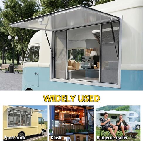 Aluminum Alloy Sliding Service Window 36x36inch for Food Trucks Concession Trailers Serving Window with 4 Sliding Door Awning Door Drag Hook (Glass Not Included) in Saudi Arabia