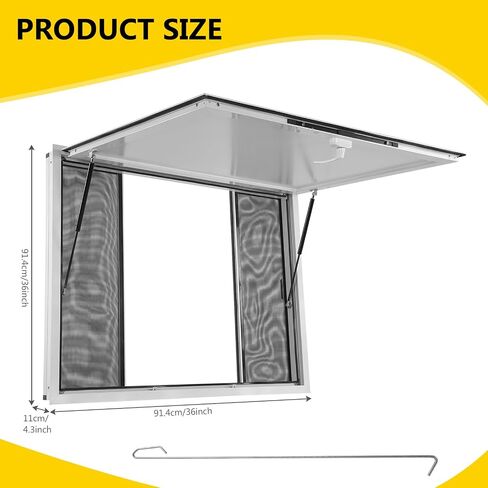 Aluminum Alloy Sliding Service Window 36x36inch for Food Trucks Concession Trailers Serving Window with 4 Sliding Door Awning Door Drag Hook (Glass Not Included) in Saudi Arabia