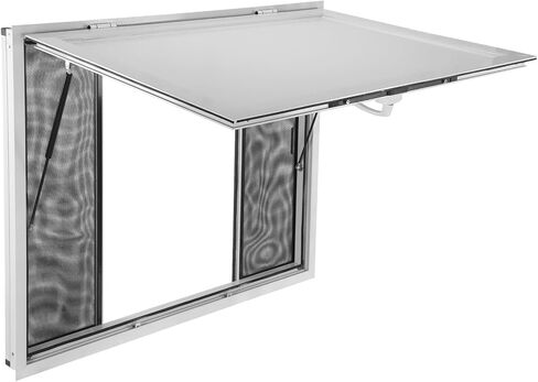 Aluminum Alloy Sliding Service Window 36x36inch for Food Trucks Concession Trailers Serving Window with 4 Sliding Door Awning Door Drag Hook (Glass Not Included) in Saudi Arabia