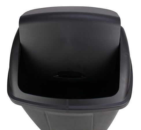 Kitchen Trash Can, 13 Gallon Plastic Garbage Bin with Swing Top Lid, Black - Sturdy, Odor-Sealing, Easy to Clean for Home Kitchen & Family Use in Saudi Arabia