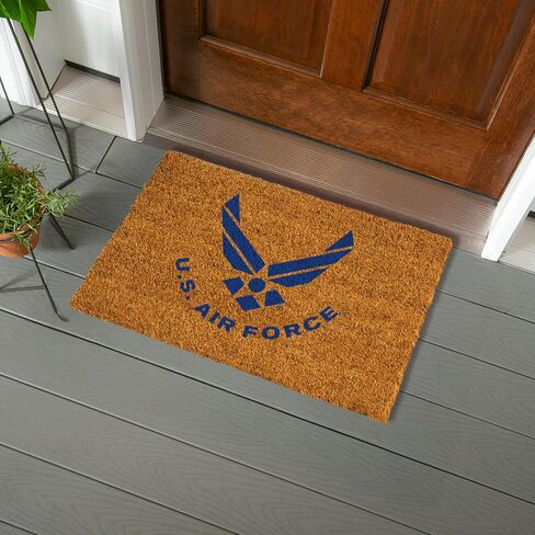 US Air Force Welcome Mat Coir Doormat, 28" x 16" Front Door Mat Outdoor Entrance, No Slip Door Rugs Entryway Indoor in Saudi Arabia
