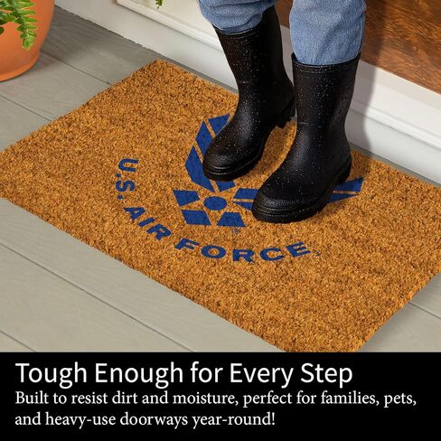 US Air Force Welcome Mat Coir Doormat, 28" x 16" Front Door Mat Outdoor Entrance, No Slip Door Rugs Entryway Indoor in Saudi Arabia