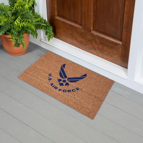 US Air Force Welcome Mat Coir Doormat, 28" x 16" Front Door Mat Outdoor Entrance, No Slip Door Rugs Entryway Indoor in Saudi Arabia