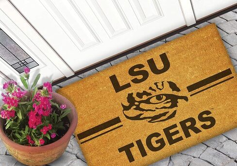 KH Sports Fan LSU Fighting Tigers Logo Team Coir Doormat, Multi, Multicolor in Saudi Arabia