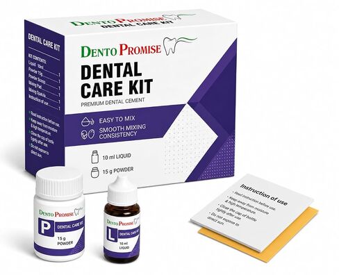 Zinc Oxide Eugenol Cement Dental Care Kit Glue for Crowns & Bridges Filling in Kuwait