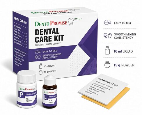 Zinc Oxide Eugenol Cement Dental Care Kit Glue for Crowns & Bridges Filling in Kuwait