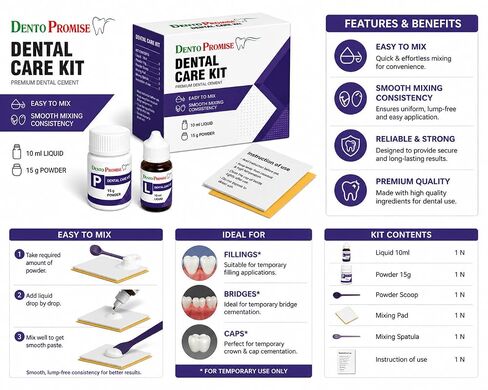 Zinc Oxide Eugenol Cement Dental Care Kit Glue for Crowns & Bridges Filling in Kuwait