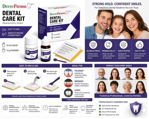 Zinc Oxide Eugenol Cement Dental Care Kit Glue for Crowns & Bridges Filling in Kuwait