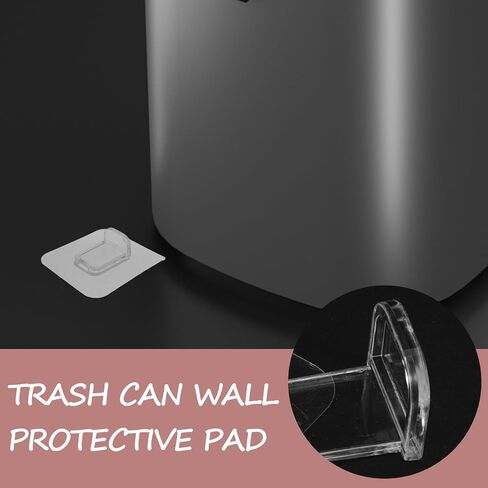 12pcs Peel and Stick Garbage Bin Wall Protectors, Silicone and Plastic Adhesive Bumpers to Absorb Impact and Stop Sliding, Fits and Square Trash Cans, for Bathrooms in Kuwait