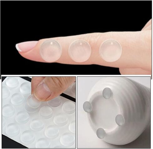 DOITOOL Silicone Cabinet Door Bumpers Light-Colored Pads 64 Pieces Self Adhesive Noise Reduction Dampening Pads for Drawers and Cabinets for Smooth Furniture Surfaces in Kuwait