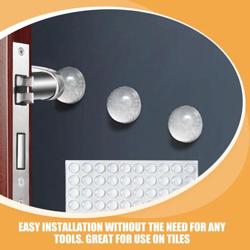 DOITOOL Silicone Cabinet Door Bumpers Light-Colored Pads 64 Pieces Self Adhesive Noise Reduction Dampening Pads for Drawers and Cabinets for Smooth Furniture Surfaces in Kuwait