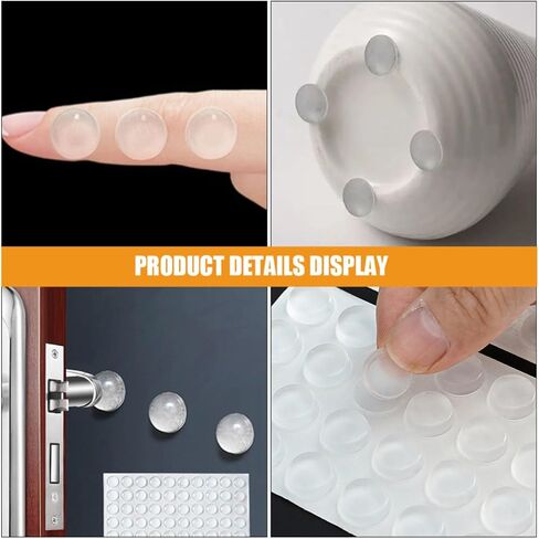 DOITOOL Silicone Cabinet Door Bumpers Light-Colored Pads 64 Pieces Self Adhesive Noise Reduction Dampening Pads for Drawers and Cabinets for Smooth Furniture Surfaces in Kuwait