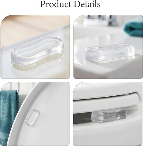 40pcs Adhesive Toilet Seat Bumpers Silicone Cushioning Pads for Preventing Seat Wobble for Bathroom Use in Kuwait
