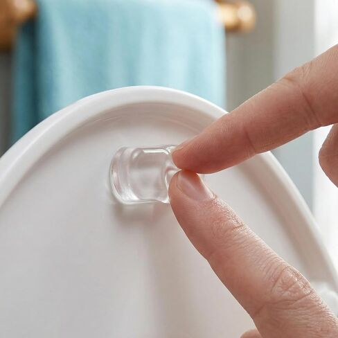 40pcs Silicone Toilet Seat Bumpers Adhesive Preventing Seat Wobble and Cushioning Modern Anti-collision Toilet Buffer Pads for Bathroom Use in Kuwait