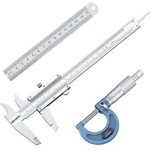 فرجار HDLNKAK Vernier 0.001 بوصة، ميكرومتر خارجي 0.001 بوصة ومسطرة من الفولاذ المقاوم للصدأ، فرجار عالي الدقة 0-6 بوصة/0-150 مم، مجموعة أدوات ميكانيكية ميكرومتر دقيقة من سبيكة 0-1 بوصة. in Kuwait