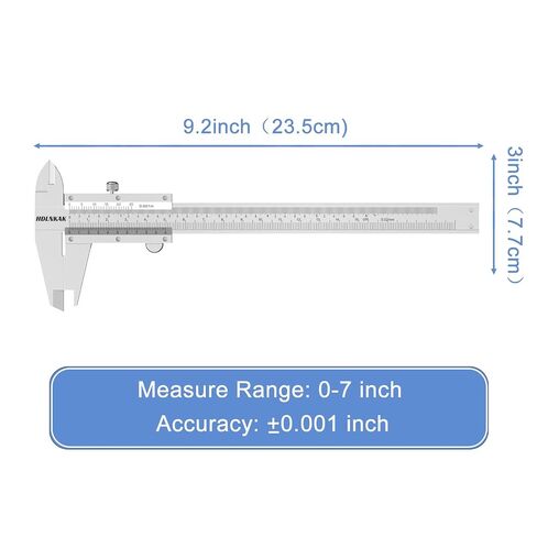 فرجار HDLNKAK Vernier 0.001 بوصة، ميكرومتر خارجي 0.001 بوصة ومسطرة من الفولاذ المقاوم للصدأ، فرجار عالي الدقة 0-6 بوصة/0-150 مم، مجموعة أدوات ميكانيكية ميكرومتر دقيقة من سبيكة 0-1 بوصة. in Kuwait