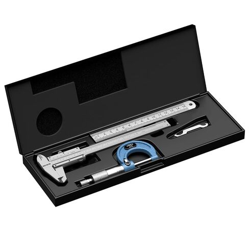 فرجار HDLNKAK Vernier 0.001 بوصة، ميكرومتر خارجي 0.001 بوصة ومسطرة من الفولاذ المقاوم للصدأ، فرجار عالي الدقة 0-6 بوصة/0-150 مم، مجموعة أدوات ميكانيكية ميكرومتر دقيقة من سبيكة 0-1 بوصة. in Kuwait