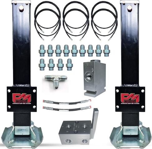 Primary Mover Hydraulic Trailer Jack (24,000 lb) - Power Jack 12K x 2 Double Acting, Lift Trailer Jack Stand & Hydraulic Jack Bracket kit with Hydraulic Power Unit (24k Jack Bolt On) PFJ-2-MB-ADS-K in Kuwait