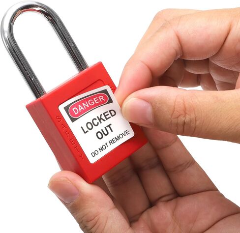 Jucoan 300 مجموعة من علامات القفل، خطر مزدوج الجوانب مغلق، لا تقم بإزالة ملصقات ملصقات Loto Locks 1 × 1-3/16 بوصة، مقاومة للماء، ومقاومة للتمزق in Kuwait