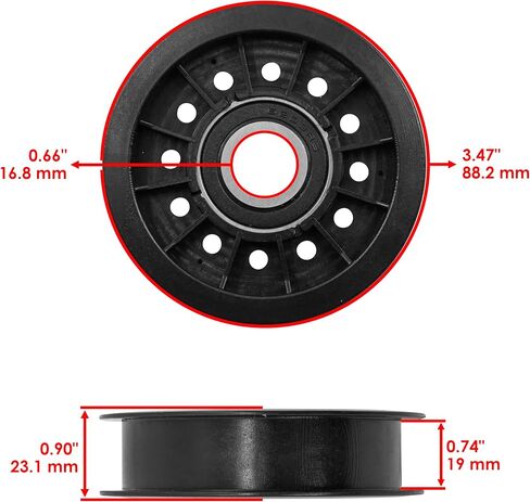 Caltric AM115460 AM128646 Idler Pulley with Drive Belt Compatible with John Deere LX255 LX266 LX277 LX279 LX288 in Kuwait