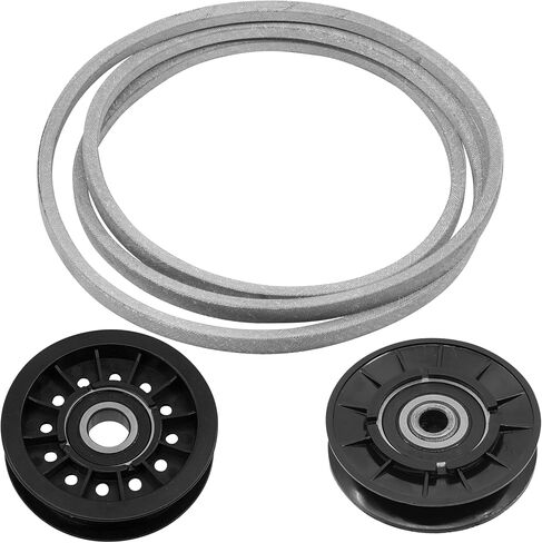 Caltric AM115460 AM128646 Idler Pulley with Drive Belt Compatible with John Deere LX255 LX266 LX277 LX279 LX288 in Kuwait