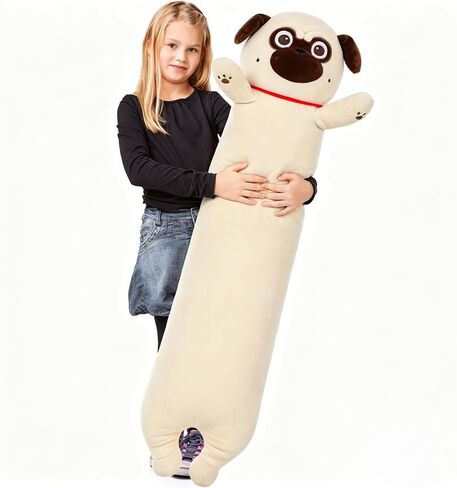 Maogolan Pug محشوة حيوان لمحبي الصلصال ، 43 بوصة عملاق الكلب Plush Super Super Body Pogyloy للأطفال البالغين المراهقين الفتيات عيد الميلاد عيد الحب عيد ميلاد in Kuwait