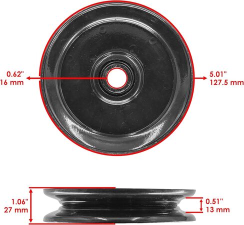 Caltric 5in Idler Pulley Compatible with Land Pride AT2572 FD2560 FD2572 AFM4014 AFM4214 AFM40168 AT2560 808-074C in Kuwait