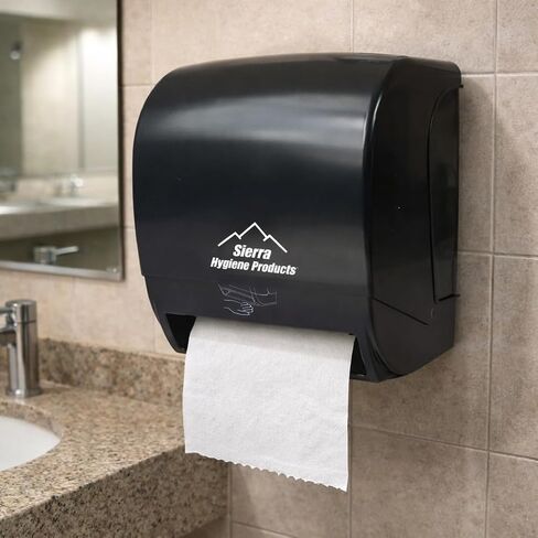 Sierra Hygiene 1-Ply White Roll Towels, 8" x 800’, Hardwound Universal Paper Towel Rolls for Commercial Restrooms, Restaurants, Schools & Offices, Case of 6 Rolls, Made in USA in Kuwait