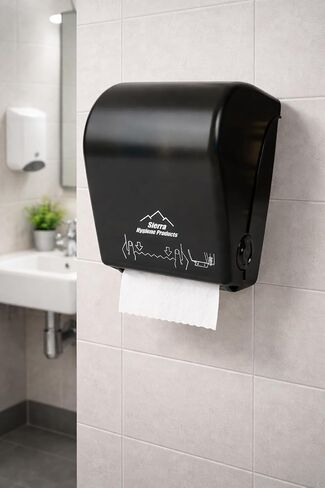 Sierra Hygiene 1-Ply White Roll Towels, 8" x 800’, Hardwound Universal Paper Towel Rolls for Commercial Restrooms, Restaurants, Schools & Offices, Case of 6 Rolls, Made in USA in Kuwait