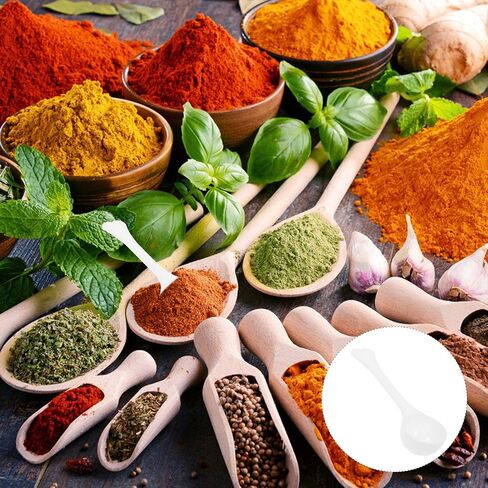 Generic 100 قطعة من البلاستيك مغرفة صغيرة 3 جرام ملعقة قياس صغيرة للقياس، بلاستيك قوي خفيف الوزن، تصميم عملي للمطابخ والمختبرات in Kuwait