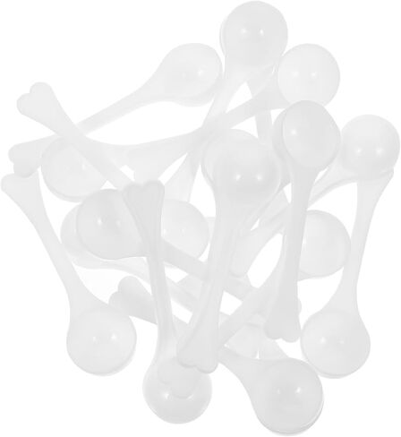 100pcs White Plastic Mini Measuring Spoons for Labs and Schools, Practical Small Scoops 3g Capacity, Light Weight Powder Scoops for Precise Measurement in Kuwait