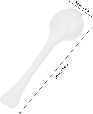 100pcs White Plastic Mini Measuring Spoons for Labs and Schools, Practical Small Scoops 3g Capacity, Light Weight Powder Scoops for Precise Measurement in Kuwait