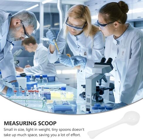 100pcs White Plastic Mini Measuring Spoons for Labs and Schools, Practical Small Scoops 3g Capacity, Light Weight Powder Scoops for Precise Measurement in Kuwait