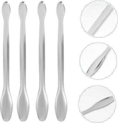Ciieeo 10pcs Stainless Steel Spoon Spatula Laboratory Measuring Spoons Mini Scoop Double Headed for Research Institute and Multipurpose Application in Kuwait