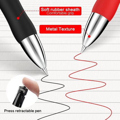 Gel Ink Ballpoint Pen 0.5mm 12 pen holders 24 Refills, Black Ink pen, Refillable, Quick-drying ink, suitable for students to do homework, writing, meeting notes, markings, Manual assembly required. in Saudi Arabia