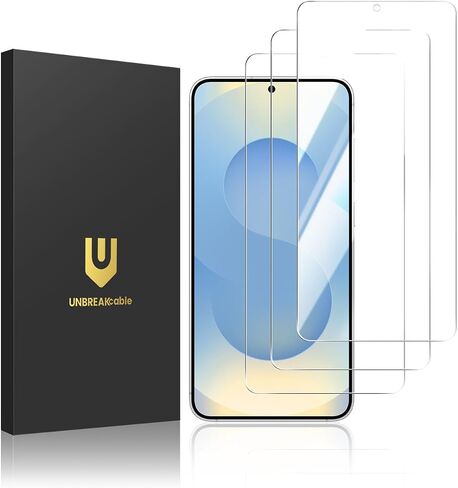 UNBREAKcable Screen Protector for Samsung Galaxy S25 + / S25 Plus, [3-Pack] [9H] [Fingerprint Friendly] [HD Clarity] [Anti-Scratch] [Bubble-Free] [Easy Installation] Tempered Glass 6.7 Inch in Kuwait