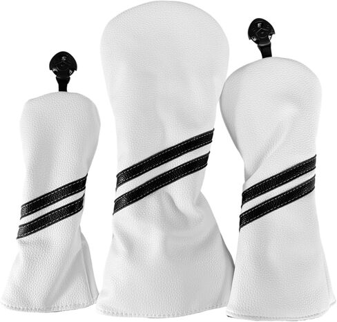 3pcs Golf Headcovers Set 1 3 H, Golf Head Covers Includes Driver Headcover 3-Wood Cover Hybrid Headcover Fits Most Golf Clubs in Kuwait