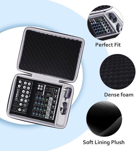 حافظة خلاط XANAD لخلاط مدمج Mackie Mix12FX أو Behringer Xenyx 1202SFX ذو 12 قناة - مع حقيبة تخزين صغيرة in Kuwait