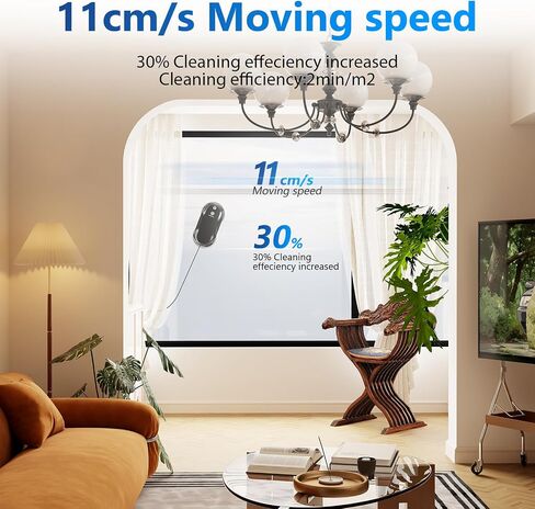 Tosima W5 Window Cleaning Robot, Dual Direction Auto-Spray Smart Window Cleaner with Triple Safety System, Smart Navigation, Remote Control, for All Smooth Surfaces, with 8 Rags, Black Robotic Vacuums in Kuwait