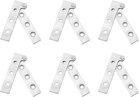 Rotating Concealed Hinges Door Fittings 6pcs Stainless Steel Hidden Hinge Rotating Cabinet Door in Kuwait