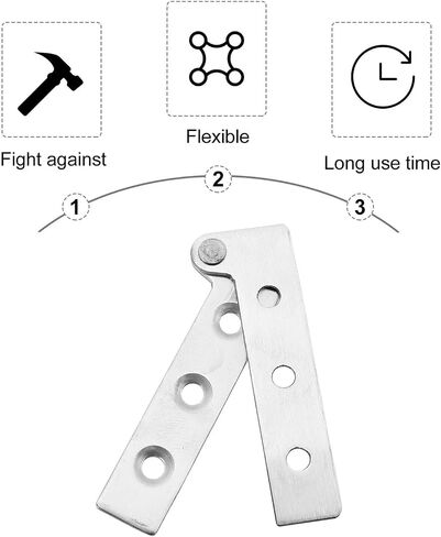 Rotating Concealed Hinges Door Fittings 6pcs Stainless Steel Hidden Hinge Rotating Cabinet Door in Kuwait