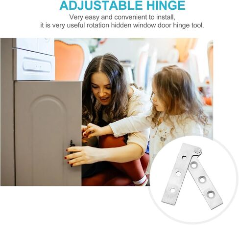 Rotating Concealed Hinges Door Fittings 6pcs Stainless Steel Hidden Hinge Rotating Cabinet Door in Kuwait