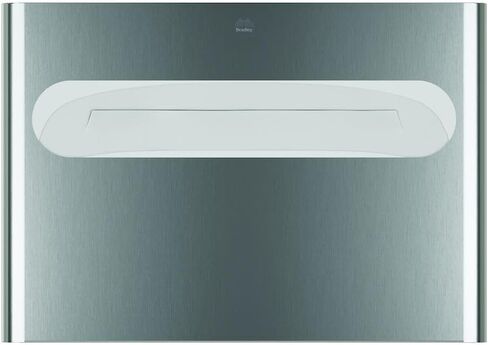 Bradley Elvari Medium Capacity Toilet Seat Cover Dispenser for Commercial Restroom, Surface-Mounted, 250 Liner Capacity, Magnetic Lock System, ADA Compliant, Stainless Steel, Satin Finish, 5B1-110000 in Kuwait