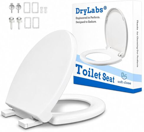 Round Toilet Seat 16.5" - Soft Close, Durable PP Toilet Seat, Easy Installation & Removal, Fits Most Toilet Bowls in Kuwait