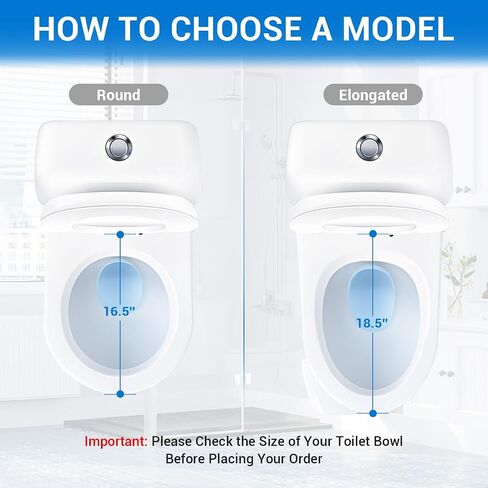 Round Toilet Seat 16.5" - Soft Close, Durable PP Toilet Seat, Easy Installation & Removal, Fits Most Toilet Bowls in Kuwait