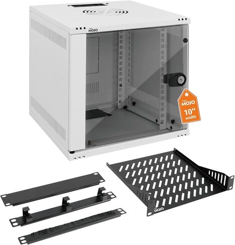 Tecmojo 6U 10 inch Rack, Wall Mount Network Cabinet Set,12.3W x 13D x 11.8H- Load Capacity 110Lbs(50 kg),White 10" Wall Housing Server Rack Set in Kuwait