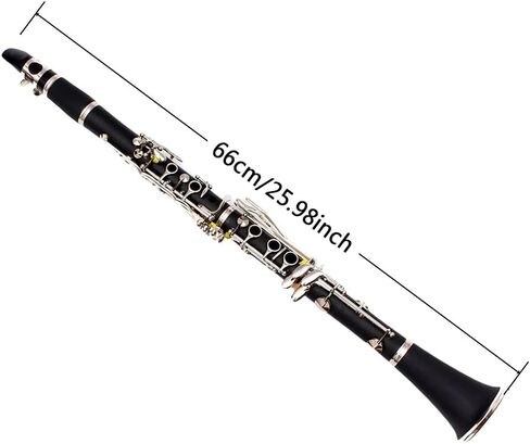 Professional Clarinet Ebonite Wood Nickel Plated Keys with Barrels Reed accessories Nice sound Durable case (Bb key) | Beginner B flat clarinet with warm tone, nickel keys, zippered case, Ideal for school band & home practice in Kuwait